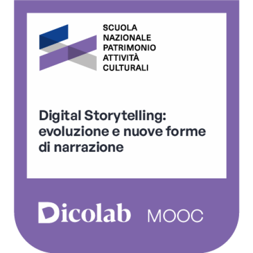 Badge del corso Digital Storytelling: evoluzione e nuove forme di narrazione