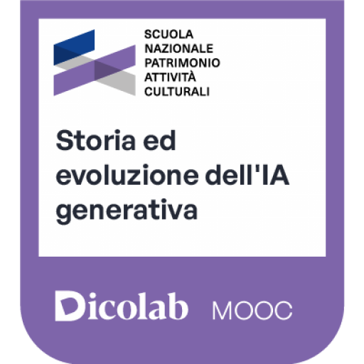 Badge del corso Storia ed evoluzione dell'IA generativa